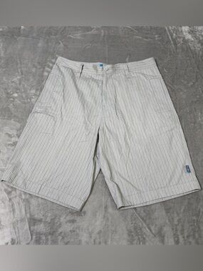Vintage Y2K Gotcha Baggy Shorts Gray Stripes Skater Grunge Men's 34